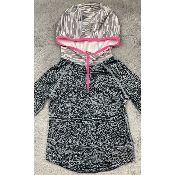 Nike pro grey and black animal print half zip hoodie - Picture 2 of 4